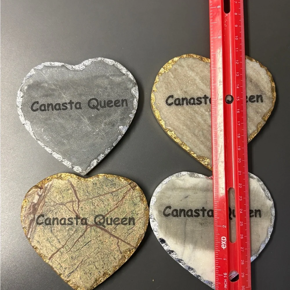Canasta Queen Marble Coasters Inspired Generations, Set of 4